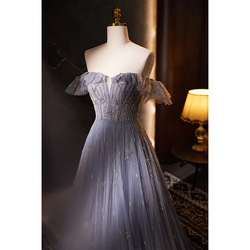 High-end Charming Lavender Beading Rhinestone Prom Dresses 2023 A-Line Princess Backless High-end Charming Lavender Beading Rhinestone Prom Dresses 2023 A-Line Princess Backless