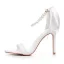 Charmant Weiß Strass Knöchelriemen Schleife Brautschuhe 2025 10 cm Stilettos Peeptoes Hochzeit Sandaletten Hochhackige