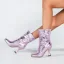 Glitzernden Lindgrün Cocktail Stiefel Damen 2022 9 cm Stilettos Quadratische Zehe Stiefel