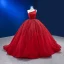 High-end Burgundy Beading Pearl Sequins Prom Dresses 2023 Ball Gown One-Shoulder Sleeveless Backless Court Train Prom Formal Dresses