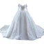Luxury / Gorgeous White Beading Sequins Wedding Dresses 2022 Ball Gown Off-The-Shoulder Long Sleeve Backless Royal Train Wedding
