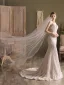 Simple Blanche Fait main En Dentelle Feuille Voile De Mariée 2025 2 m Train De Balayage Tulle