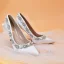 Elegante Weiß Perle Strass Brautschuhe 2022 Satin 10 cm Stilettos Spitzschuh Hochzeit Pumps Hochhackige
