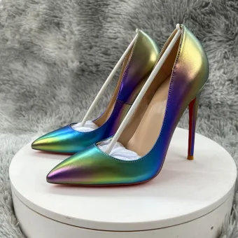 Unusual Gradient Color Laser Evening Party Pumps 2025 12 Cm Stiletto Heels Pointed Toe High Heels