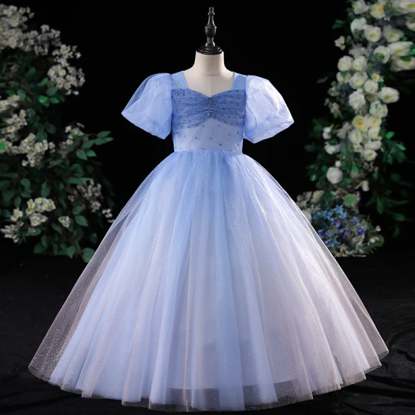 Chic / Belle Violet Dégradé De Couleur Robe De Bal 2022 Robe Boule Bretelles Spaghetti Manches Courtes Dos Nu Perlage Paillettes Longue Robe De Ceremonie