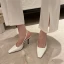 Modest / Simple Casual Summer White Womens Sandals 2022 9 cm Stiletto Heels Square Toe Womens Shoes High Heels