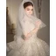Charming White Beading Glitter Sequins Wedding Dresses 2023 Ball Gown High Neck Long Sleeve Backless Floor-Length / Long Wedding