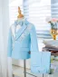 Fashion Sky Blue Rhinestone Long Sleeve 5-piece Boys Wedding Suits 2024 Coat Pants Shirt Tie Vest