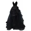 Fashion Black Rhinestone Lace Flower Prom Dresses A-Line / Princess 2022 Spaghetti Straps Cascading Ruffles Sleeveless Backless Floor-Length / Long Formal Dresses