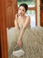 Charming Sage Green Pleated Evening Dresses 2023 A-Line / Princess Strapless Sleeveless Backless Sweep Train Evening Party Formal Dresses