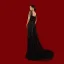 Haut de Gamme Charmant Noire Faux Diamant Robe De Soirée 2023 Princesse Encolure Carrée Manches Courtes Dos Nu Soirée Train De Balayage Robe De Ceremonie