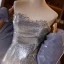 Scintillantes Argenté Gris Paillettes Robe De Bal 2024 Trompette / Sirène Bustier Manches Courtes Dos Nu Longue Promo Robe De Ceremonie