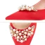 Edles Rot Satin Ball Pumps 2022 Perle Strass 6 cm Stilettos Spitzschuh Pumps Hochhackige