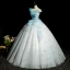 Fashion Sky Blue Beading Sequins Prom Dresses 2023 Ball Gown Ruffle Off-The-Shoulder Sleeveless Backless Floor-Length / Long Prom Formal Dresses