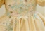Chic / Beautiful Champagne Rhinestone Lace Flower Birthday Flower Girl Dresses 2024 Scoop Neck Puffy Short Sleeve Short