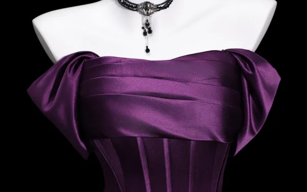 Vintage / Retro Purple Evening Dresses 2026 Trumpet / Mermaid Off-The-Shoulder Short Sleeve Backless Floor-Length / Long Evening Party Formal Dresses