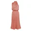 Fashion Beige Street Wear Holiday Women Dresses 2023 High Neck Tea-length Womens Clothing