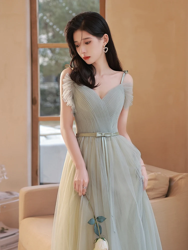 navy blue dress for baby girl Wedtrend Women Dusty Sage Bridesmaid Dress with Sequins A-Line Cowl Neck Spaghetti Straps Wedding Party Dress, Dusty Sage / US6 main image 0