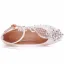 Chic Faux Diamant En Dentelle Fleur Blanche Talon Bas Chaussure De Mariée 2023 Bride Cheville 3 cm Talons Épais À Bout Pointu Chaussure De Mariée Talons Hauts