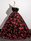 Elegant Black Sequins Prom Dresses 2025 Ball Gown Strapless Sleeveless Backless Floor-Length / Long Prom Formal Dresses