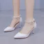 Chic / Belle Blanche Perle Faux Diamant Bride Cheville Chaussure De Mariée 2024 7 cm Talons Aiguilles À Bout Pointu Mariage Talons Hauts