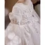 Chic / Beautiful White Beading Pearl Sequins Birthday Flower Girl Dresses 2023 Ball Gown Scoop Neck Long Sleeve Floor-Length / Long Flower Girl Dresses
