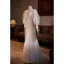 Muslim Modest / Simple White Trumpet / Mermaid Wedding Dresses 2024 High Neck Long Sleeve Floor-Length / Long Wedding