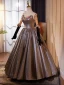 Sparkly Pearl Rhinestone Appliques Sequins Prom Dresses 2024 Ball Gown Strapless Sleeveless Backless Floor-Length / Long Prom Formal Dresses