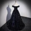 Glitzernden Schwarz Multifarben Pailletten Ballkleider 2023 Ballkleid Off Shoulder Kurze Ärmel Rückenfreies Sweep / Pinsel Zug Ball Festliche Kleider