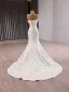 Chic Blanche Appliques Robe De Mariée 2025 Trompette / Sirène De l'épaule Gonflée Manches Courtes Dos Nu Train De Balayage Mariage