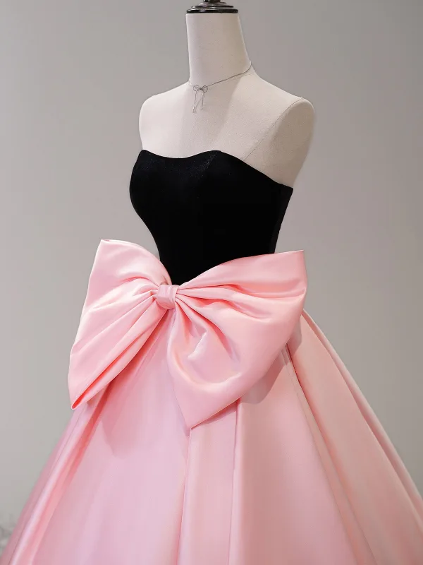 Onírico Rosa Bowknot Vestidos de gala 2026 Ball Gown Sweetheart Sin Mangas Sin Espalda