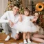 Modest / Simple Sky Blue Birthday Flower Girl Dresses 2023 A-Line / Princess Scoop Neck Sleeveless Bow Sash Floor-Length / Long Flower Girl Dresses