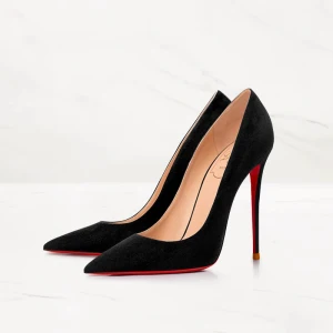 Sexig Svarta Mocka Röd Sula Afton Pumps 2023 Läder 12 Cm Stilettklackar Spetsiga Pumps Högklackade