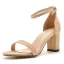 Sexy Rot Abend Sandalen Damen 2025 Knöchelriemen 7 cm Thick Heels Peeptoes Sandaletten Hochhackige
