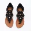 Römisch Schwarz Sommer Strand Strass Sandalen Damen 2022 Knöchelriemen Flache Peeptoes Sandaletten