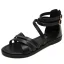 Simple Noire Plage Désinvolte Plate Sandales Femme 2022 Été Bride Cheville Peep Toes / Bout Ouvert Sandales