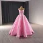 Elegante High End Pink Handgefertigt Perlenstickerei Pailletten Ballkleider 2024 Ballkleid Bandeau Ärmellos Rückenfreies Lange Ball Festliche Kleider