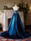Vintage / Retro Royal Blue Prom Dresses 2024 Trumpet / Mermaid Strapless Sleeveless Backless Floor-Length / Long Prom Formal Dresses