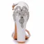 Sexy Blanche Faux Diamant Bride Cheville Chaussure De Mariée 2024 11 cm Talons Épais Peep Toes / Bout Ouvert Mariage Sandales Talons Hauts
