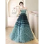 Modern / Fashion Ink Blue Cascading Ruffles Evening Dresses 2023 A-Line / Princess Strapless Sleeveless Backless Sweep Train Evening Party Formal Dresses