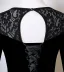 Vintage / Retro Black Lace Flower Satin Mother Of The Bride Dresses 2025 A-Line / Princess Scoop Neck Long Sleeve Backless Floor-Length / Long