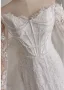 Elegante Schöne Weiß Perle Pailletten Spitze Blumen Applikationen Brautkleider / Hochzeitskleider 2025 Meerjungfrau Off Shoulder Lange Ärmel Rückenfreies Schleife