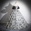 Elegante Schwarz Drucken Ballkleider 2024 Ballkleid Off Shoulder Kurze Ärmel Rückenfreies Lange Ball Festliche Kleider