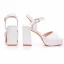 Minimalistisch Weiß Knöchelriemen Brautschuhe 2025 9 cm Thick Heels Peeptoes Hochzeit Sandaletten Hochhackige
