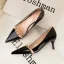 Sexy Black Patent Leather Evening Party Pumps 2022 Rivet 6 cm Stiletto Heels Pointed Toe Pumps High Heels