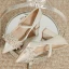Elegant Beige Satin Pearl Rhinestone Wedding Shoes 2024 7 cm Thick Heels Pointed Toe Wedding Pumps High Heels