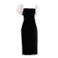 Fashion Black Pearl Homecoming Graduation Dresses 2022 Square Neckline Backless Puffy Short Sleeve Tea-length Formal Dresses