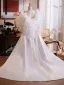 High-end White Flower Handmade  Satin Short Sleeve Prom shawl 2026