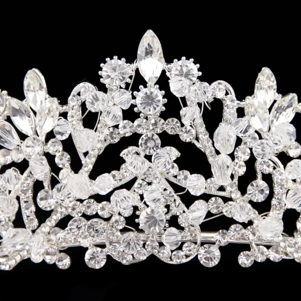 Mooie / Prachtige Hemelsblauw Rhinestone Legering Tiara Bruids Haaraccessoires 2024 Huwelijk