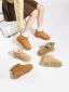 Comfortable Brown Street Wear Leather Flat Suede Snow Boots 2024 Round Toe Womens Boots
